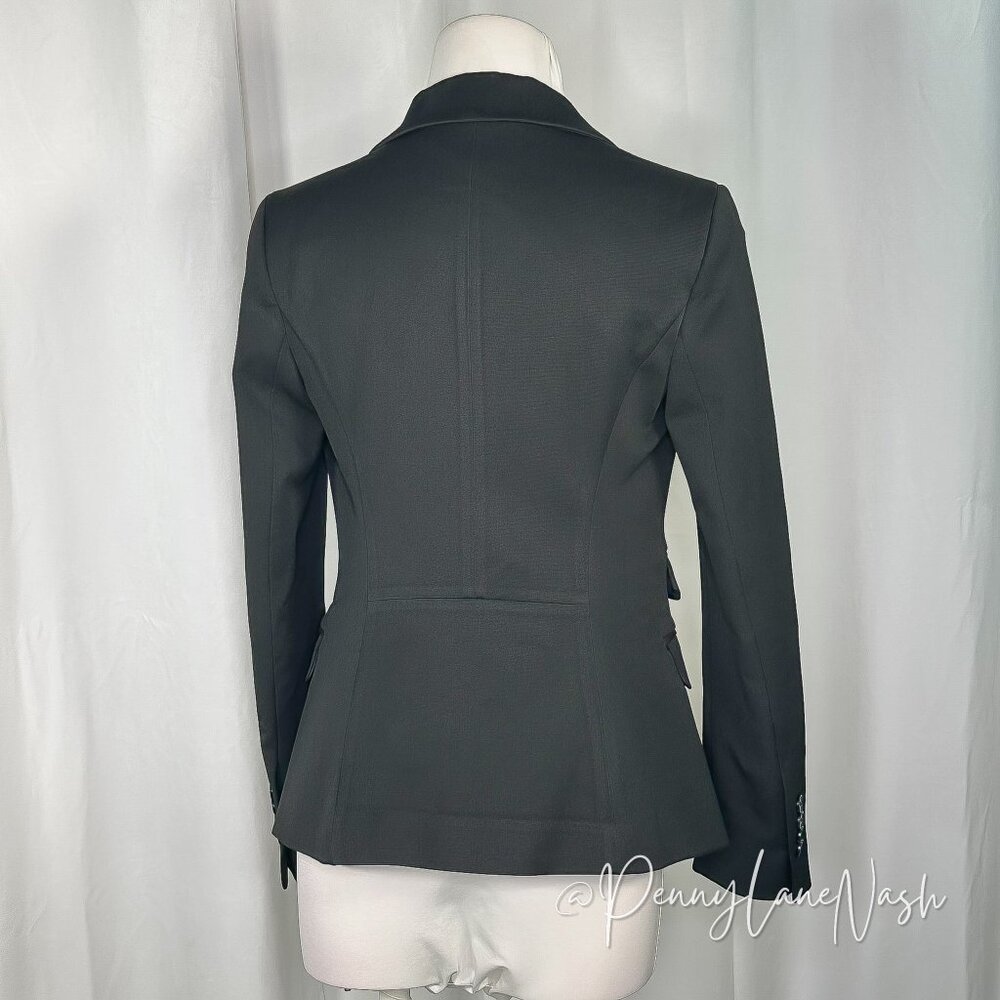 Express Tuxedo Style Double Breasted Blazer 4R Black - Picture 6 of 14